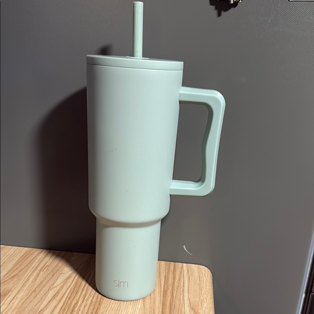 Simple Modern Mint Green Tumbler with Handle